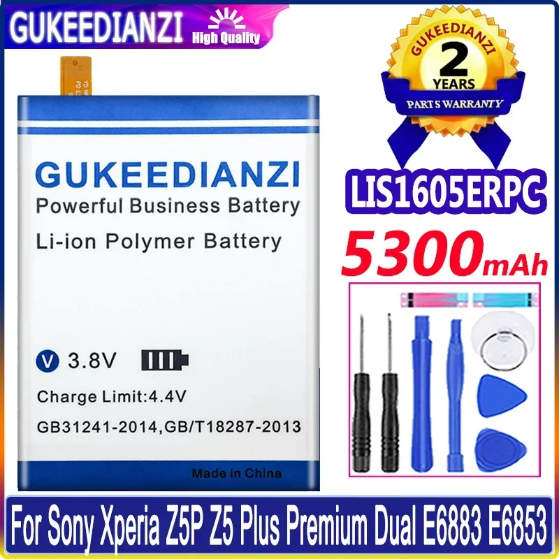 Replacement Battery LIS1605ERPC For SONY Xperia Z5 Premium Z5P Dual E6853 E6883 E6833  Battery 5300mAh + Free Tools