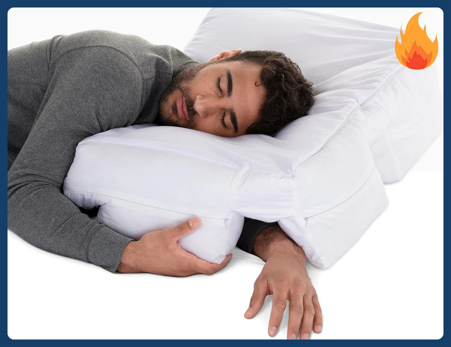 

– Orthopedic Shoulder Pillow for Side Sleepers with Arm Hole, Medium Soft Fiber Fill Support for Shoulder Pain and Nerve