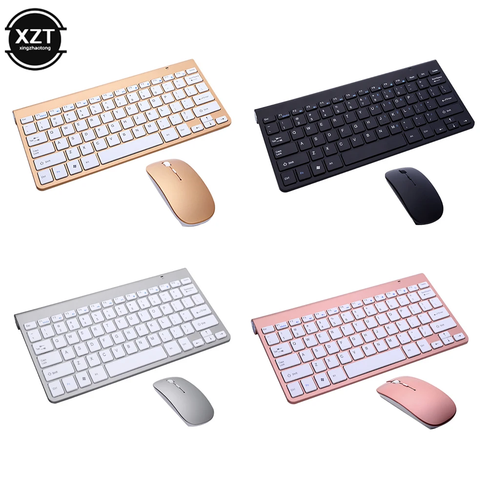 Kit de combinação de teclado sem fio portátil e mouse, mini teclado para laptops e desktops, 2,4 GHz, alcance de 10m