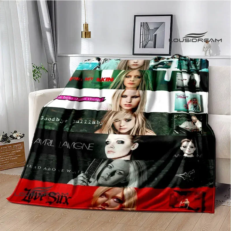 Singer A-AVRIL LAVIGNE Printed blanket Flannel Warm blankets Soft and comfortable blanket bed linings cubre cama Birthday Gift