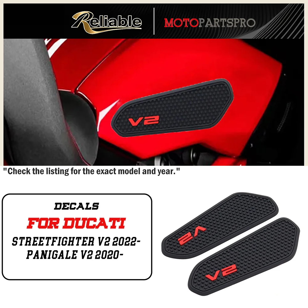 For Ducati Streetfighter V2 Panigale V2 2020- Motorcycle Side Fuel Tank pad  Tank Pads Protector Stickers Knee Grip Traction Pad