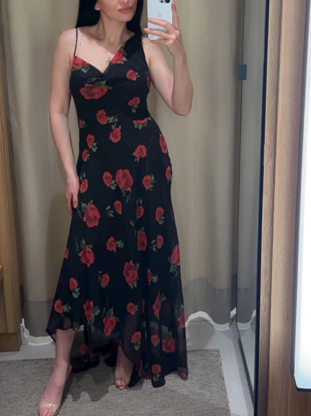 

2025 Summer Women Side Zipper Chiffon Backless Dress Women Fashion Flower Print Swing Neck Holiday Long Dress