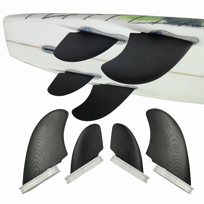 Twin-Quad Fins UPSURF FCS II Fins Top Performance Core Fiberglass Surfboard Fins Dual Tabs Twin Rear Fins+Twin Keel Fins Quilhas