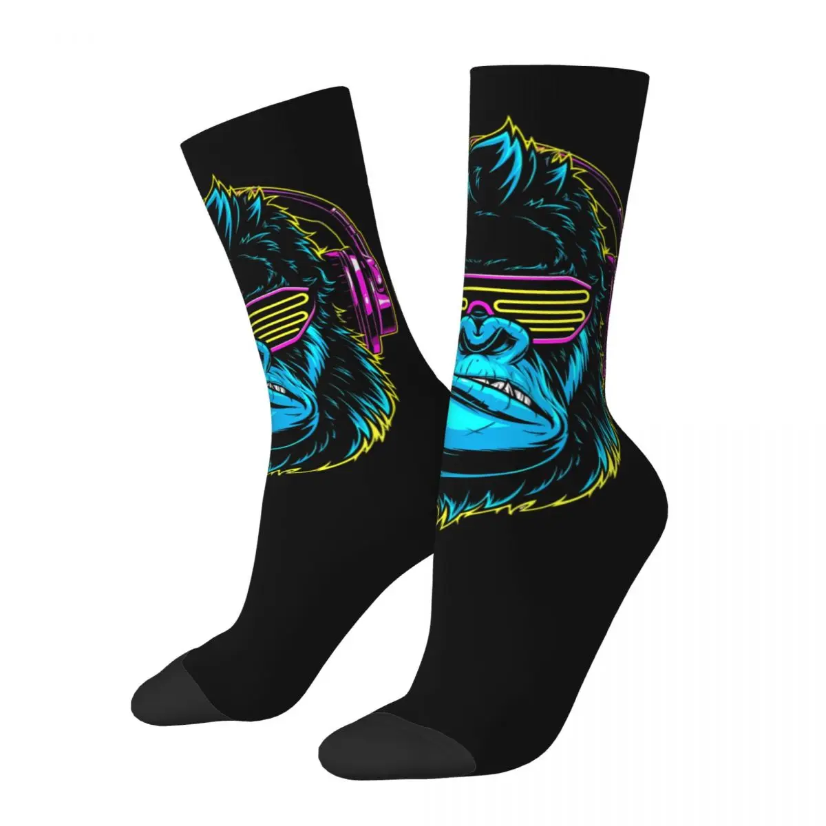 Hip Hop Colorful Domineering Monkey Crazy Men's compression Socks Unisex Monkey Business Street Style Seamless Crew Sock Boys