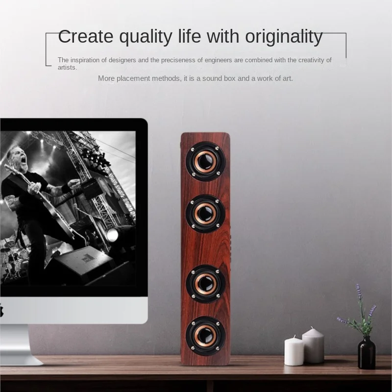 3C Founder Wooden Wireless Bluetooth Speaker For Home Computer Mobile Phone TV Card Insertion Sound Equipment Dropshipping New