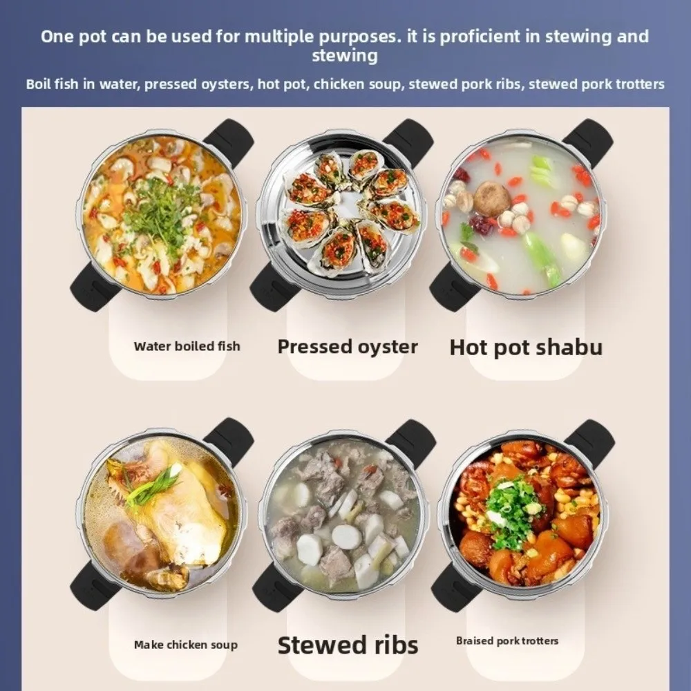 

1.8L High Pressure Cooker Stainless Steel Explosion-Proof Mini Pressure Cooker Uncoated Saucepan Stew Pot Kitchen Cooking Tool