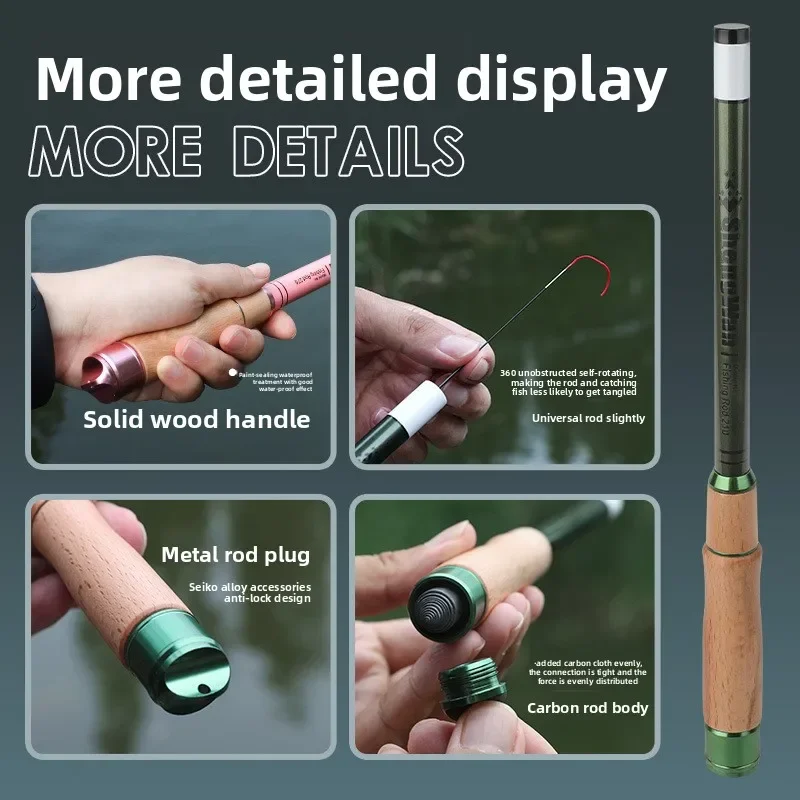 Caña de pesca mini carbono ultra ligera – Portátil para arroyo