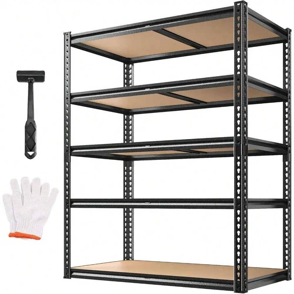 H Storage Shelves 5 Tier Metal Shelving Unit,2050LBS Adjustable Garage Shelving Heavy Duty, Garage Shelves For Basement, Wareho