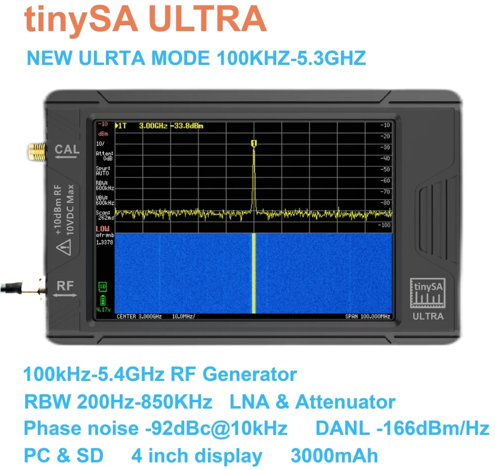 Neuester Spektrumanalysator Handlicher Mini-Spektrumanalysator Tinysa Ultra 2,8/4' Display 100kHz bis 5,3GHz 32GB Karten-Version V0.4.5.1 – Detail 4