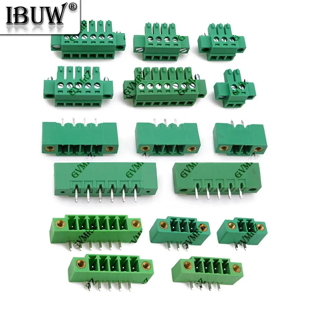 5Set 2P 3P 4P 15EDG 3.81 with Flange 5P 6P 8P 10P 12P Plug-in Terminal Blocks Plugs + sockets 2/3/4/5/6/7/8/9/10/12P KF15EDG 10P