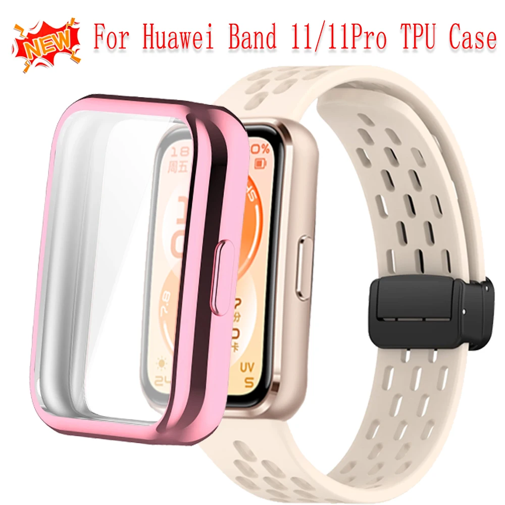 Funda de TPU para Huawei Band 11/11 Pro, marco protector de pantalla para Huawei Band 10/9/8, cubierta protectora de repuesto Full HD