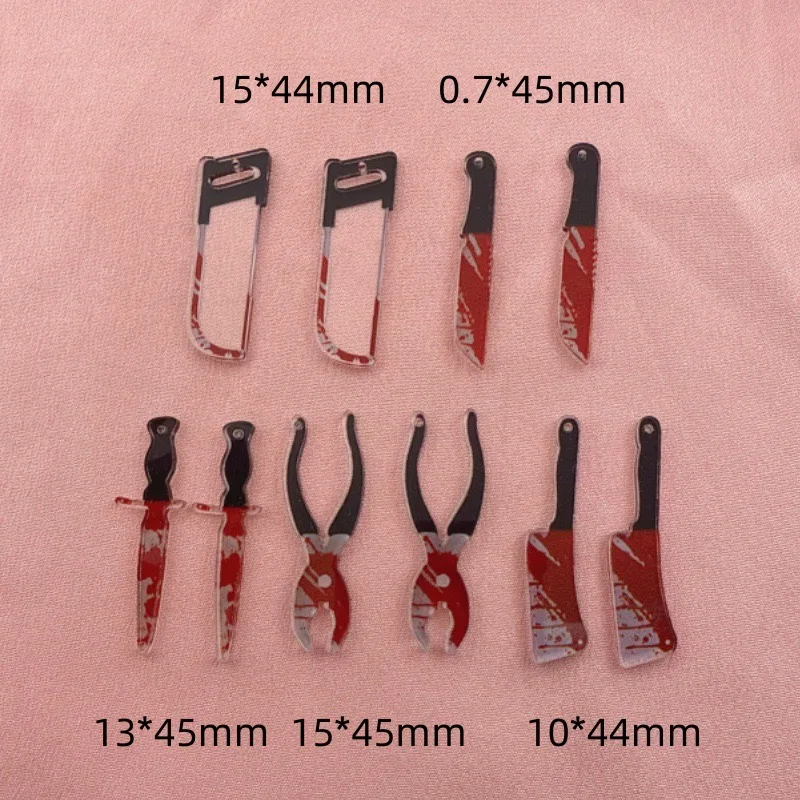 

Трансграничный Хэллоуин Акриловый Кровавый Нож Ужас Подвеска DIY Серьги Брелок Производство