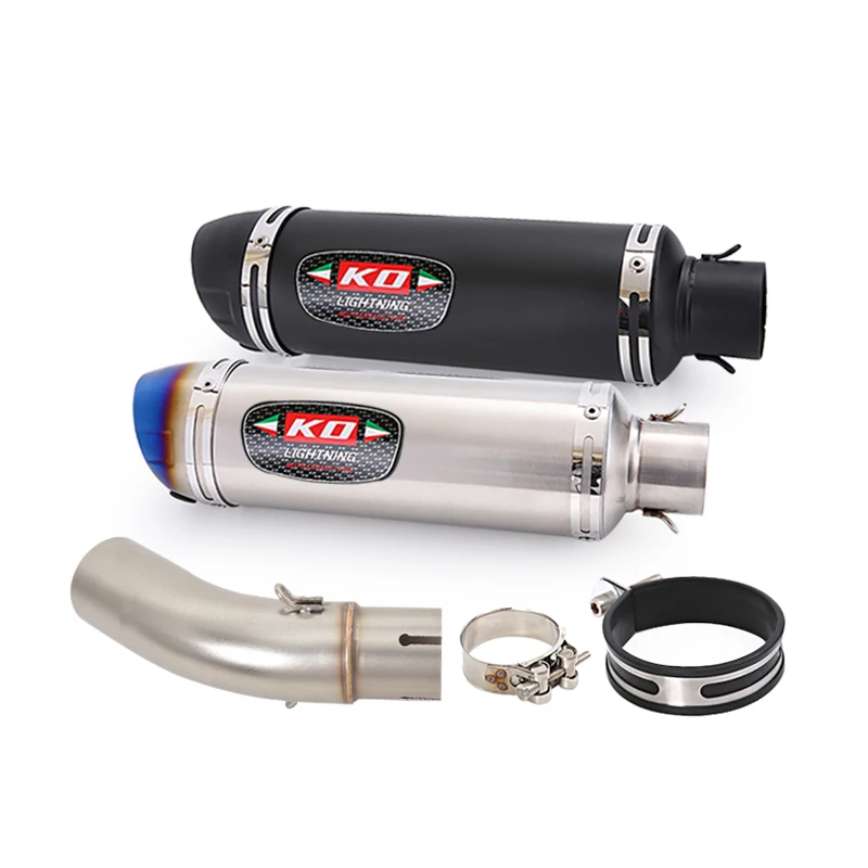 For VOGE Q250 2023 Slip On Motorcycle Exhaust Muffler Mid Link Pipe Stainless Steel/Matte Real Carbon Fiber With DB Killer