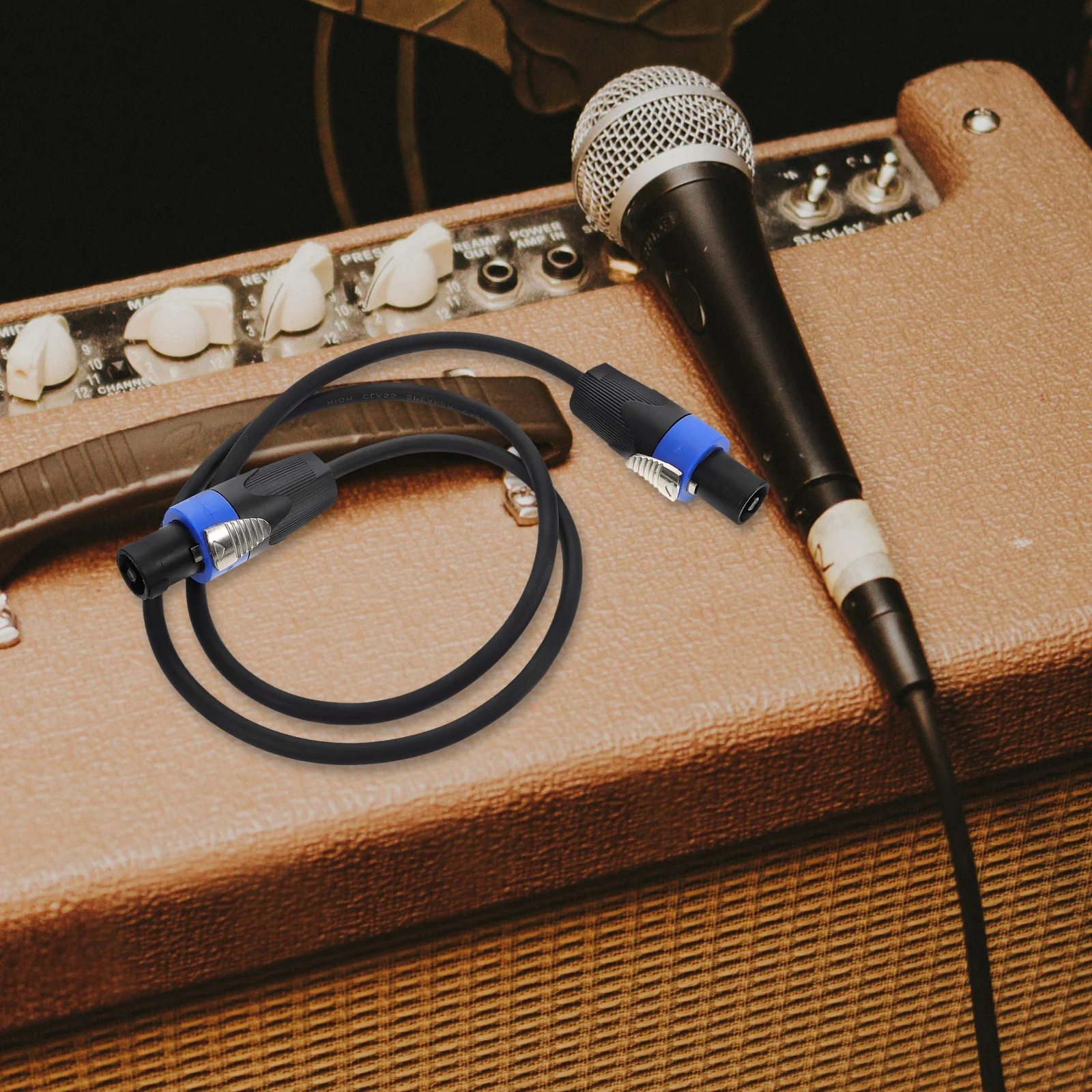 Cavi audio professionali da 2 pezzi Cavi per altoparlanti in rame puro a 4 core per sistemi audio esterni da palco Connettori adattatori per cavi durevoli