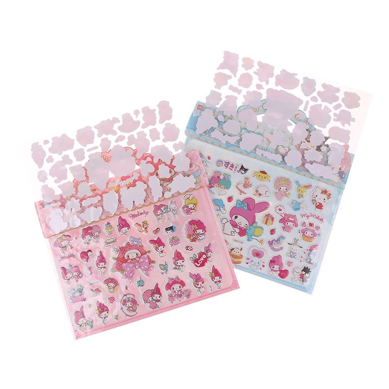 Cute Sanrio Anime Double-Layer Bubble Stickers Sticker Cartoon Cute Kids Prizes Kawaii DIY Toy Stickers