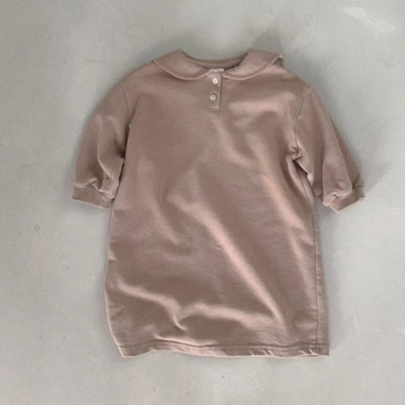 Mädchen Kleid Neue Koreanische Kinder Kleidung Herbst und Winter Stilvolle Casual Lose Adrette Revers Kragen Langes Kleid – Detail 4