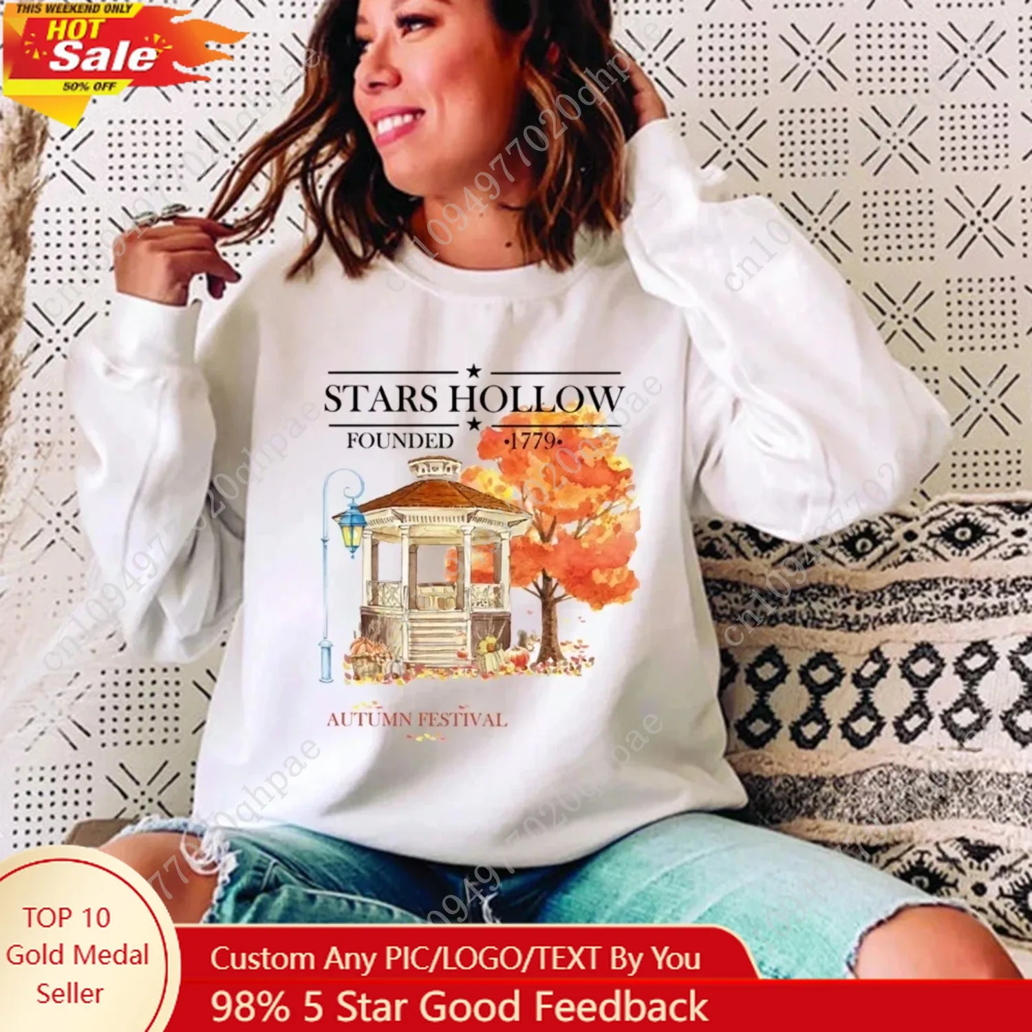 

Stars Hollow Fall Crewneck Sweatshirt TV Show Inspired Hoodies Harajuku Graphic Hoodie Streetwear Women Top Unisex Sweatshirts