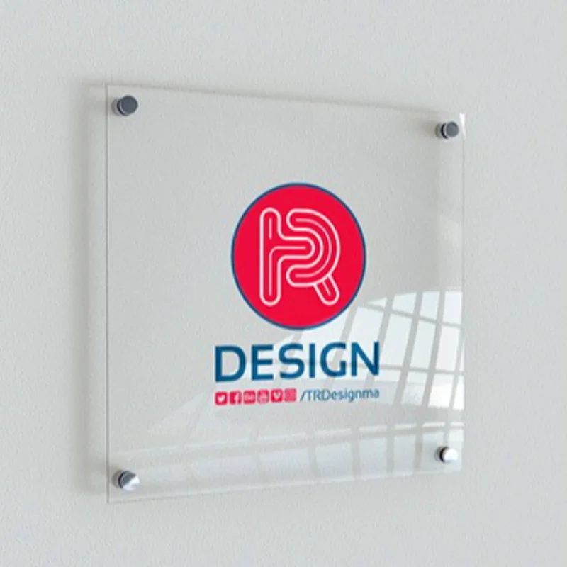 Free Custom Acrylic Door Plate UV Printing Wall Sign Company Logo Address Open Time Display Board Any Size