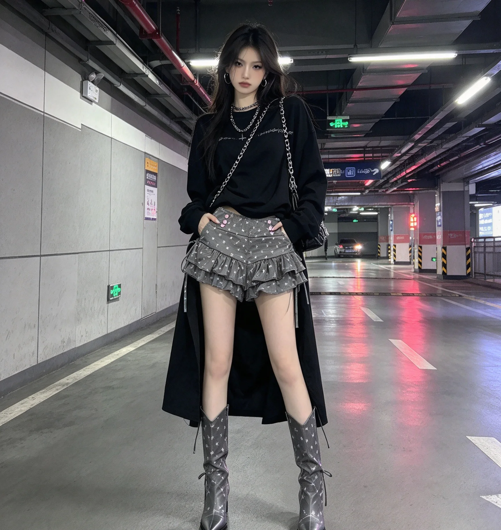 Subculture Summer Star-print Ruffled-hem Low-rise Spicy-girl Shorts