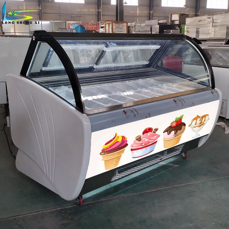 #Commercial 12 Tray Gelato Ice Cream Display Fridge Low Temperature Popsicle Display Showcase Freezer