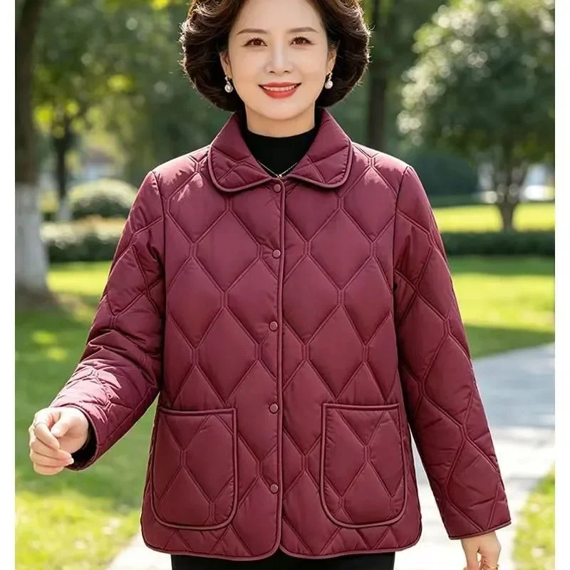 Korean Women Large Size 5XL Cotton Padded Tops Jacket Female Light Thin Casual Parkas Coat Lady Long Sleeves Down Cotton Outwear