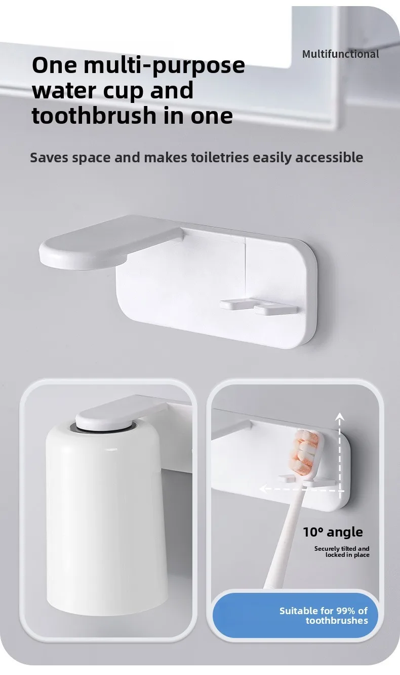 Magnetic Toothbrush Holder Wall Mounted No Drill Bathroom Storage_voghion.com