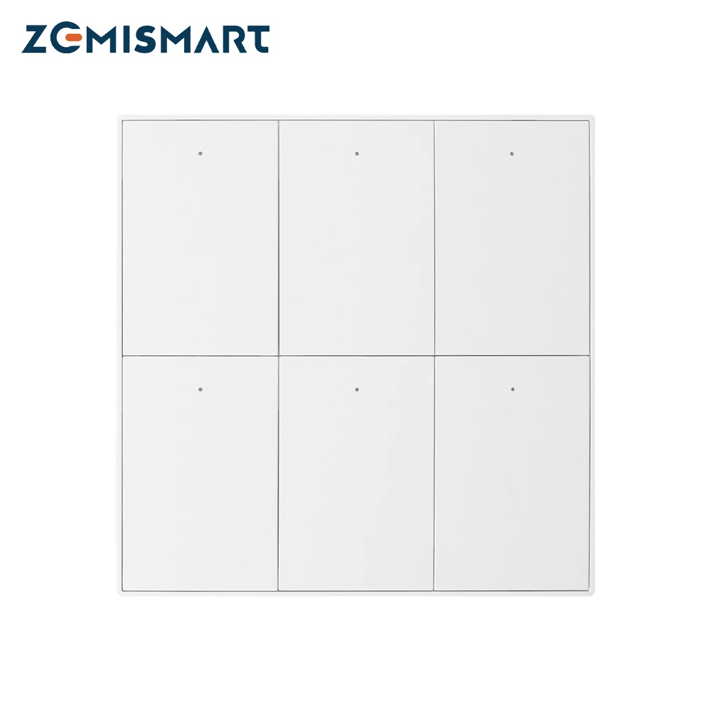 

Zemismart Tuya Zigbee 6 Gang Push Wall Light Switches 4x4 with Neutral Interruptor Alexa Google Home SmartThings App Control