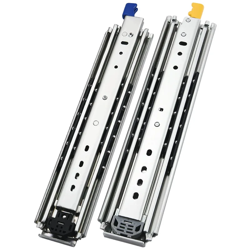 76 broadband lock industrial heavy-duty slide, thickened RV with lock drawer track, three-section rail, extended slide