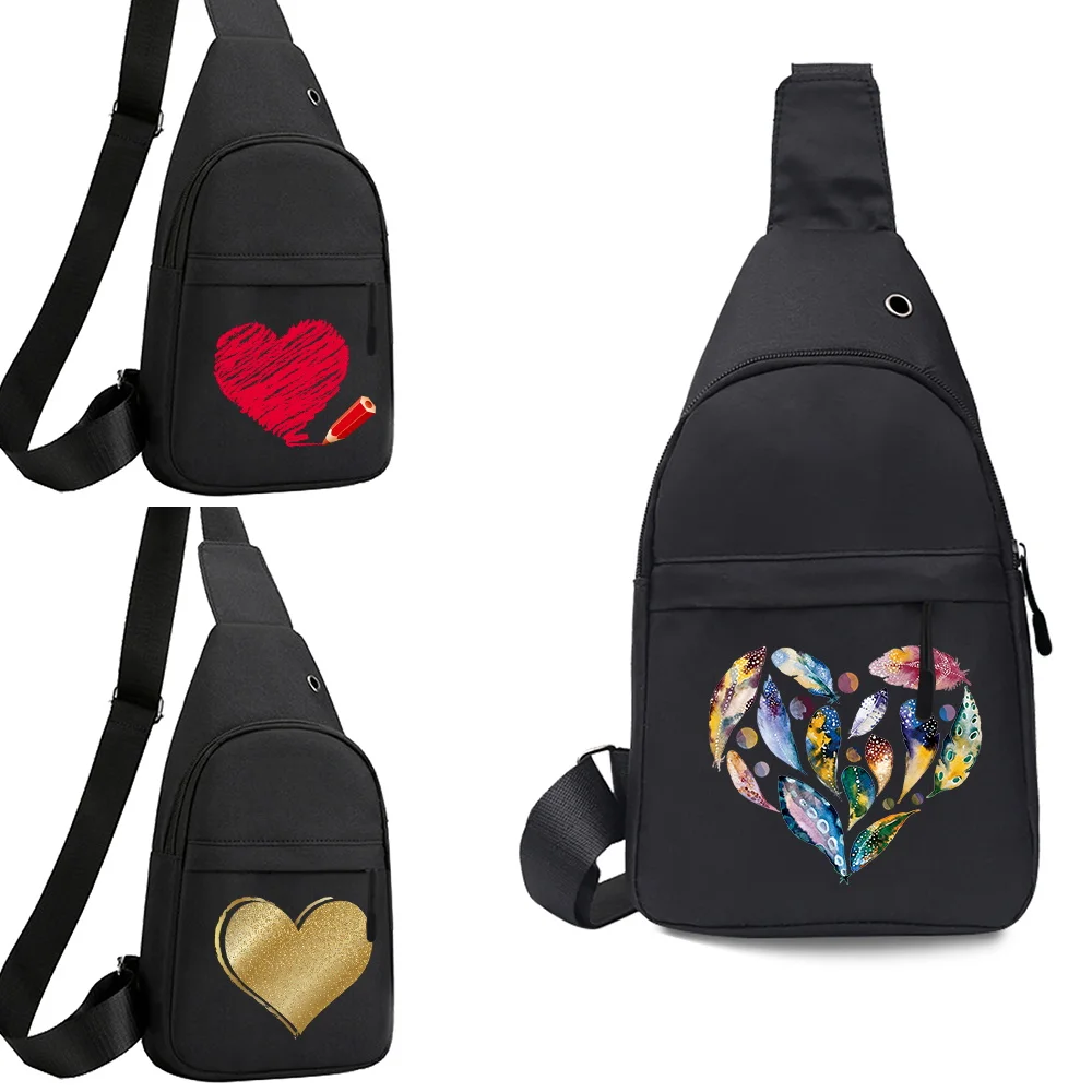 

Нагрудная сумка для путешествий и пешего туризма, модная повседневная сумка через плечо большой емкости на одно плечо, многофункциональная нагрудная сумка Love Series