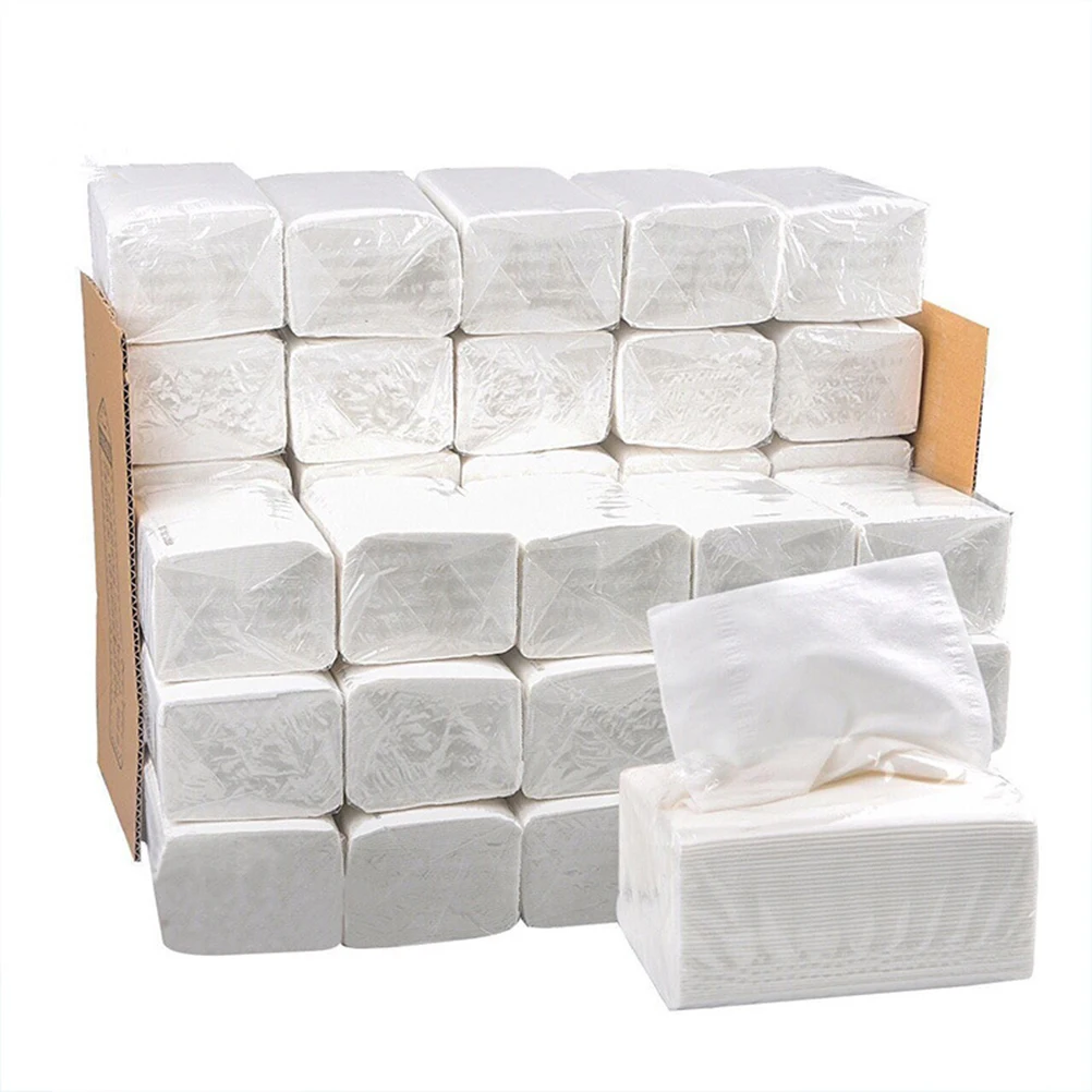 

9 Packs Wood Pulp Tissue Paper Handkerchief Rectangular Toilet Handkerchiefs for Hotel Extraction Pump