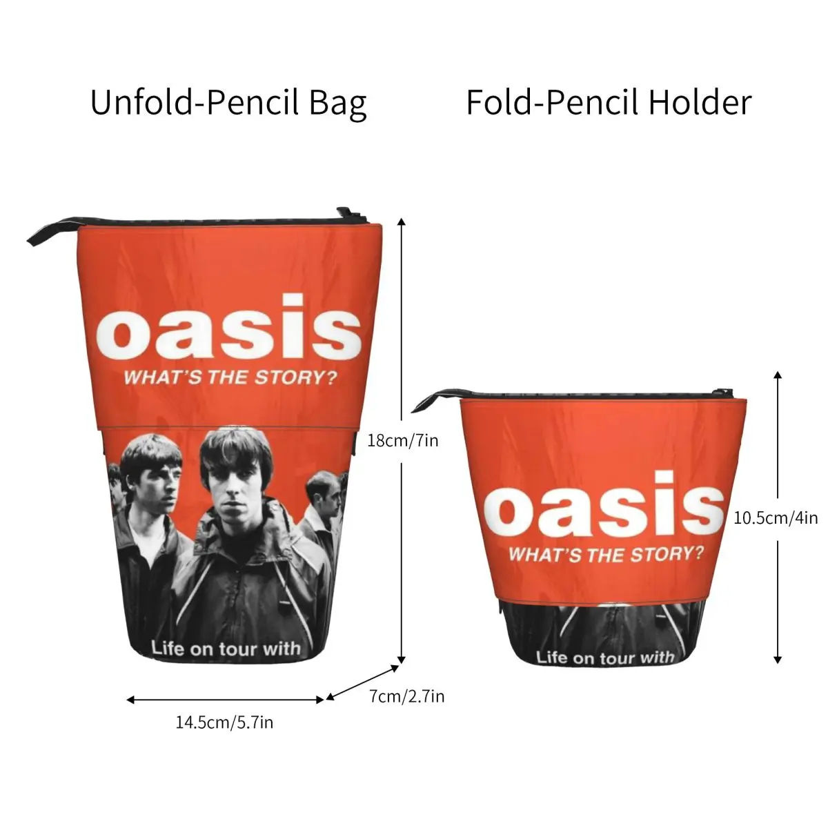 مقلمة تلسكوبية مخصصة O-Oasises للبنين والبنات سعة كبيرة بديلة لفرقة الروك خمر صندوق القلم حقيبة القرطاسية #4