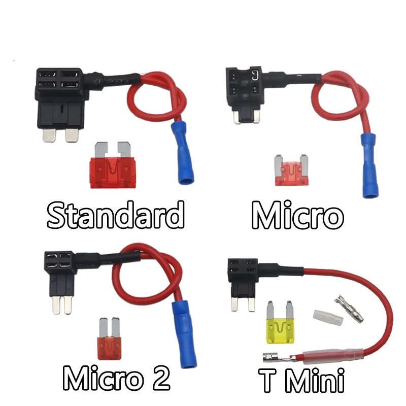 【3PCS】12V MINI SMALL MEDIUM Size Car Fuse Holder Add-a-circuit TAP Adapter with  Micro Mini Standard ATM Blade Fuse 1-50A