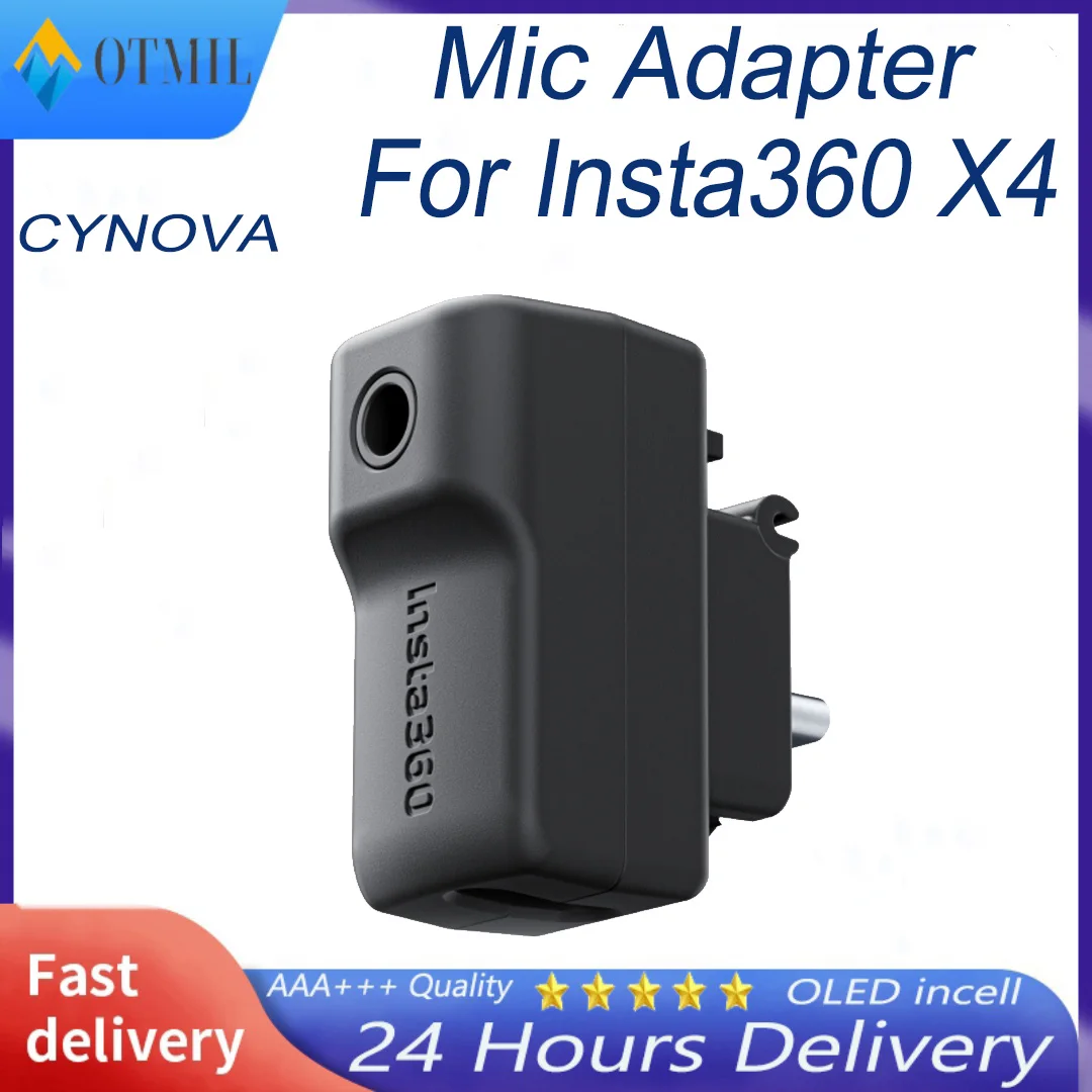 

CYNOVA For Insta360 X4 Mic Audio Adapter Microphone Sound Recording USBC Type-c For Insta 360 X4 Action Camera Accessory