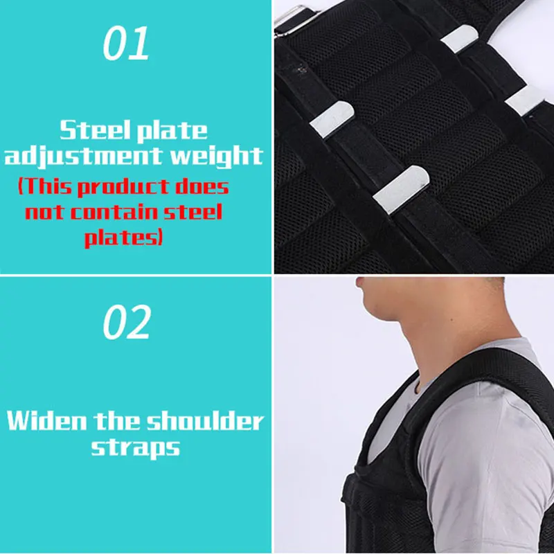 Outdoor 30KG Loading Weighted Vest For Boxing Training Running Sling Workout Fitness Adjustable Waistcoat Jacket Sand Clothing