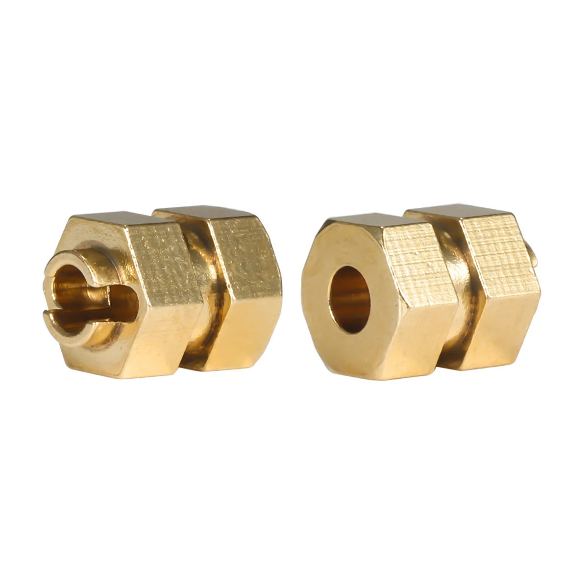 CNC Brass 7mm Hex Hub Extenders with Nuts for 1/24 RC Crawler Car SCX24 C10 Gladiator Bronco AX24 1.0 Inch Wheel Rims Upgrade