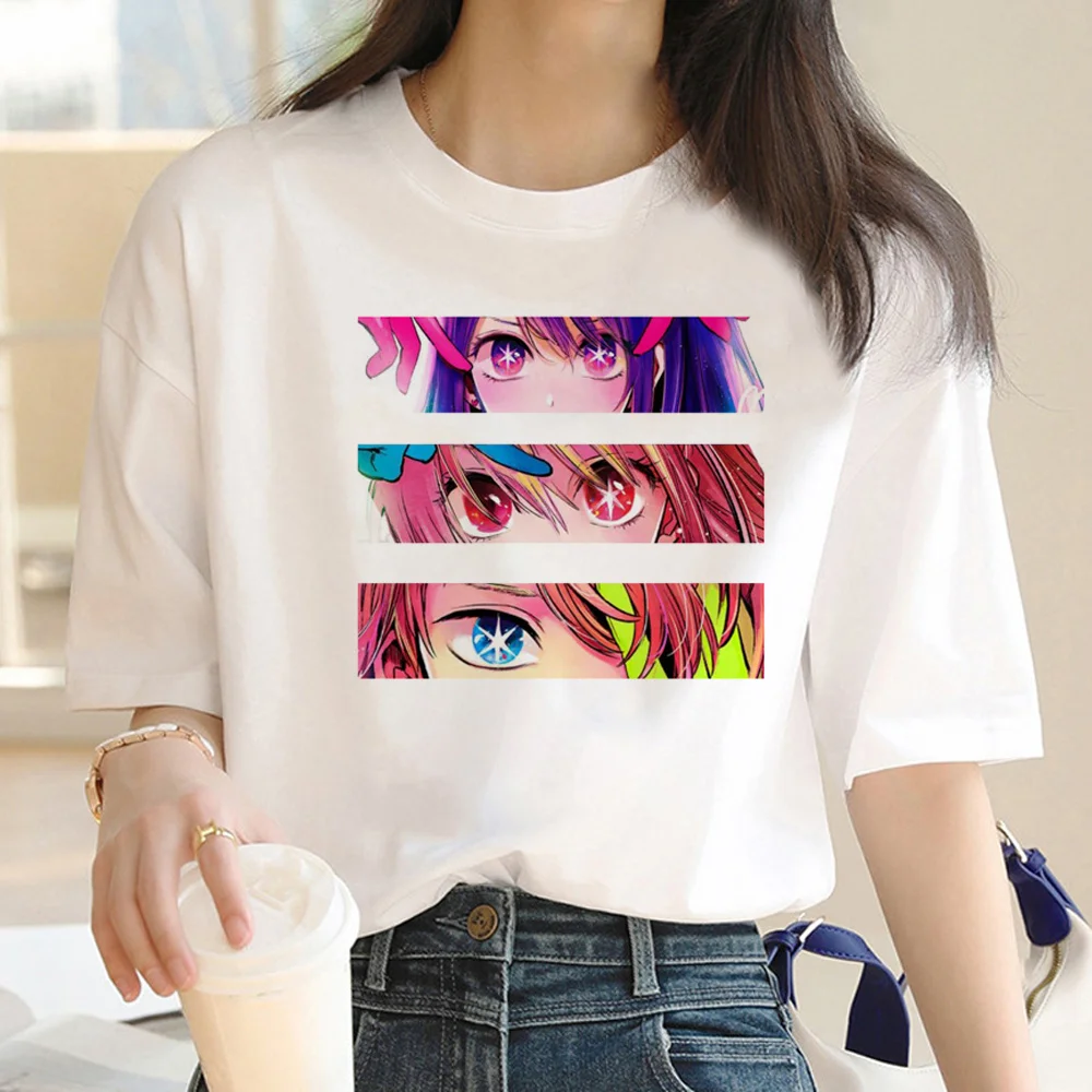 

Oshi No Ko Print Women T-shirt Comic Anime Harajuku Short Sleeve T Shirt Female Manga Anime Streetwear Y2k Clothes Tops