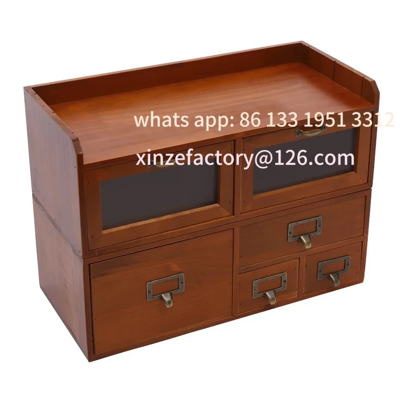 

Customizable Vintage Drawers for Desk Desktop Organizing Cabinet, Supplies Organizer,