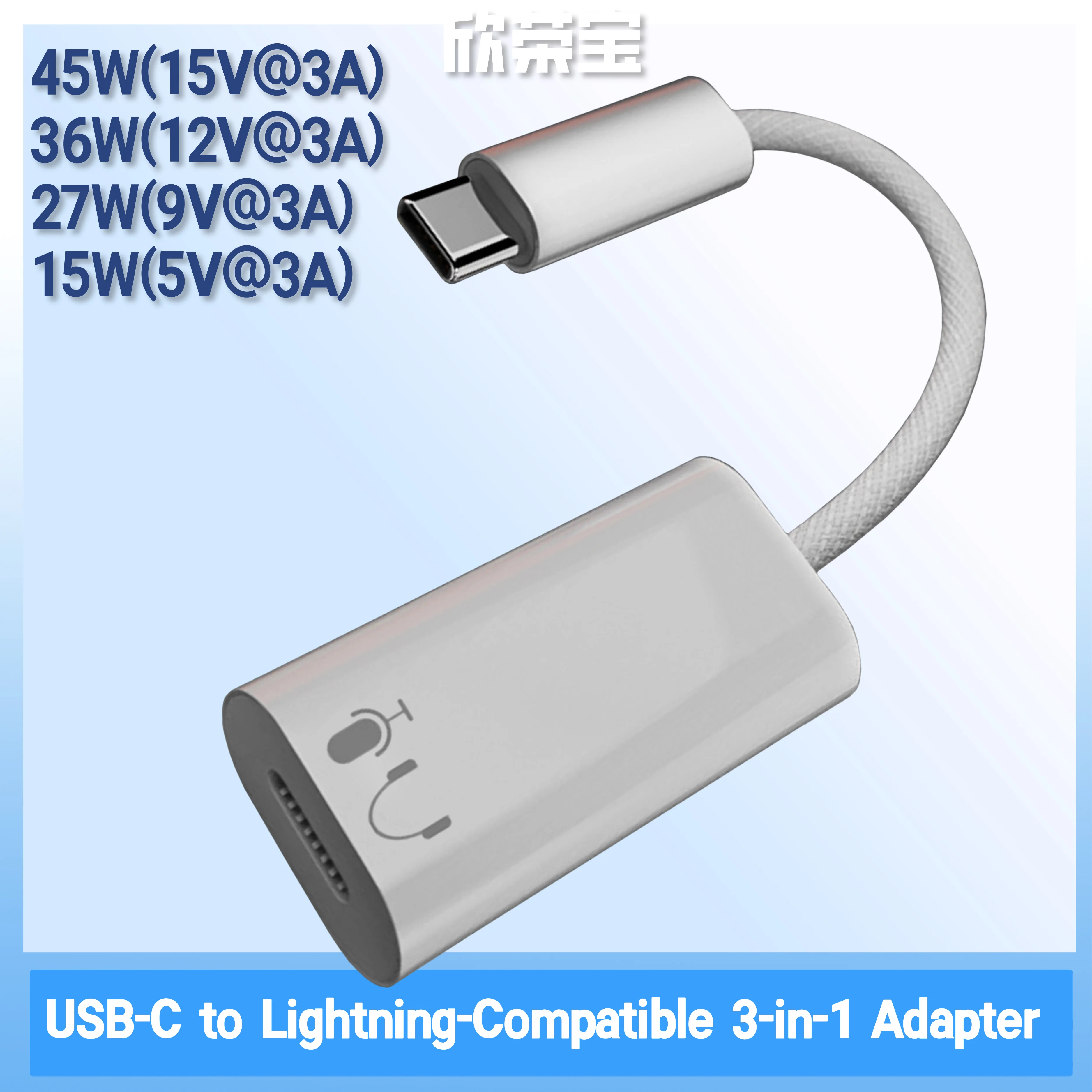 USB C To Lightning Audio Headphone Adapter for IPhone 15 Pro Max IPad Pro Samsung USBC Type C To IOS Aux Earphone Cord Connector