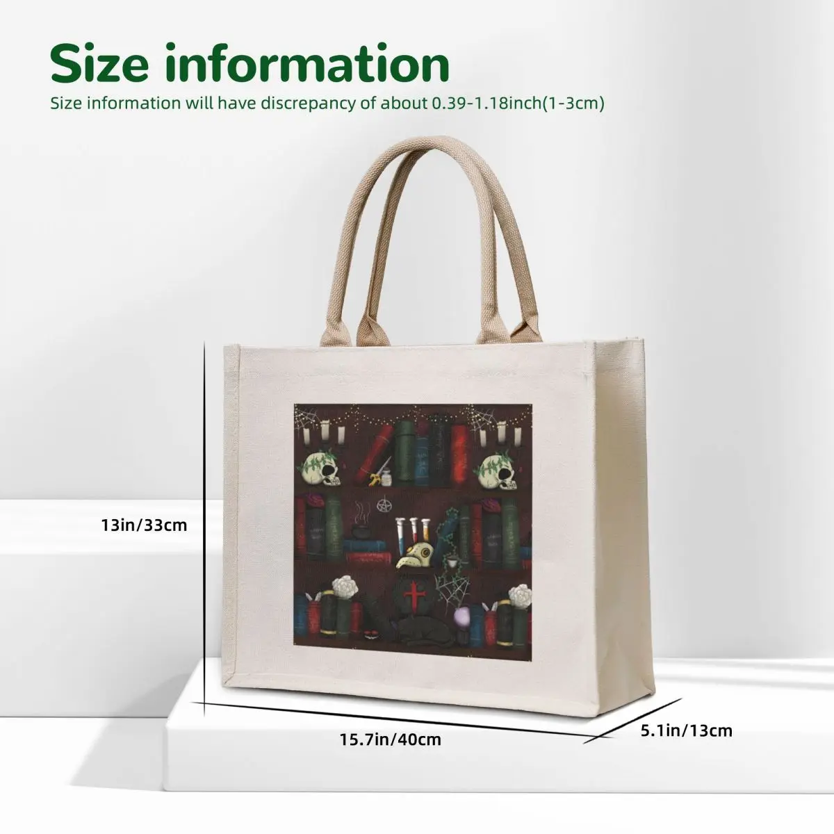 Bookshelf of WitchCraft and Oddities Tote Bag tote bags aesthetic great bag cute pouch bag personalized tote