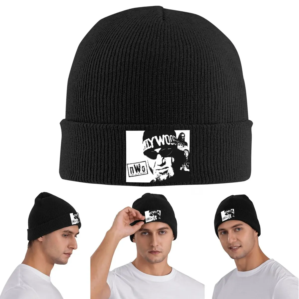 NWO New World Order Wrestling Warm Knitted Cap Winter Knit Bonnet Hat Skullies Beanies Hip Hop Caps for Unisex