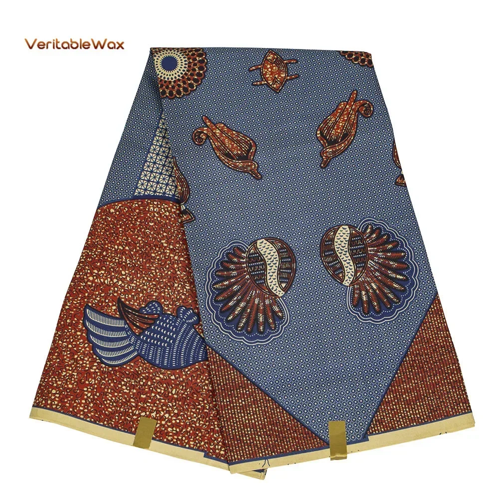 Veritablewax Africa Prints Batik Fabric Real Wax Patchwork Sewing Dress Craft Cloth Polyester High Quality Ankara Tissu N-21