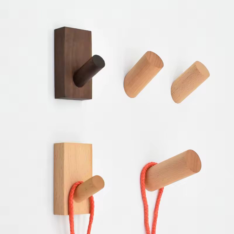 Gancio per mobili nordici Appendiabiti da parete in legno creativo Docoration Abbigliamento in faggio Cappello Portachiavi Appendiabiti Gancio in noce