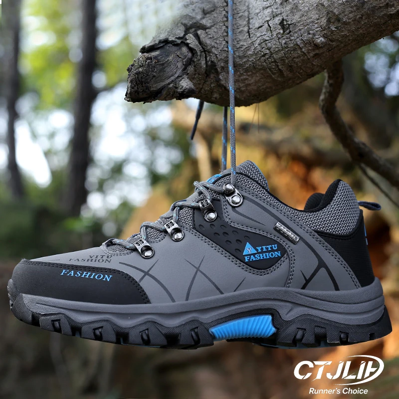 Hiking Shoes Men's Waterproof Climbing Shoes Wear-resistant Trekking Winter Cotton Sneakers for Man Outdoor Sports Adventure