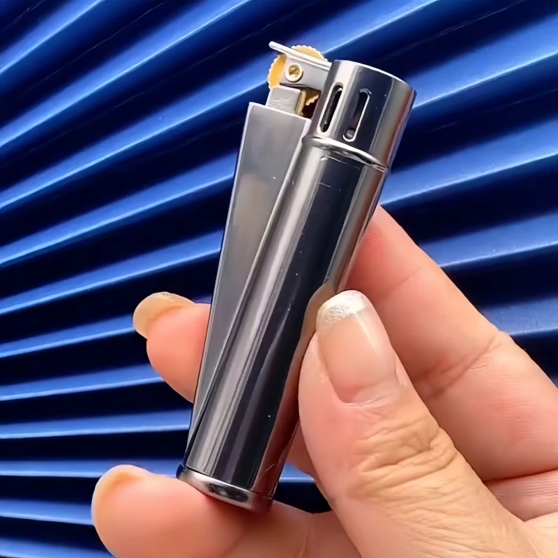 

Retro Grinding Wheel Slider Ignition Trench Lighter Metal Mechanical Durable Trench Flint Windproof Lighter Men's Gift