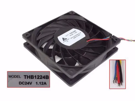 

Delta Electronics THB1224B DC 24V 1.12A 120x120x25mm 4-Wire Server Cooling Fan