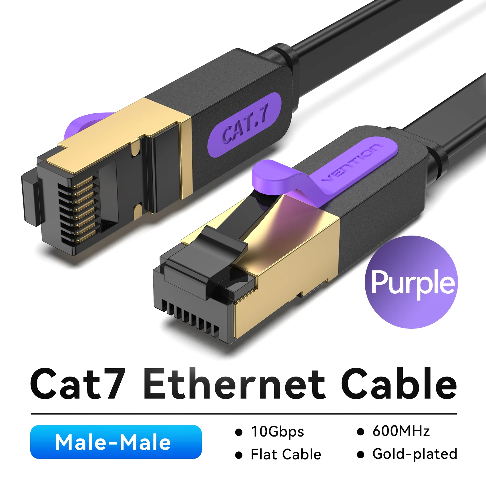 Ventie Cat7 Ethernet-kabel Cat7 High Speed Platte Gigabit STP RJ45 10Gbps Netwerk Lan-kabel voor Router PS5 PS4 PS3 Patch Cord