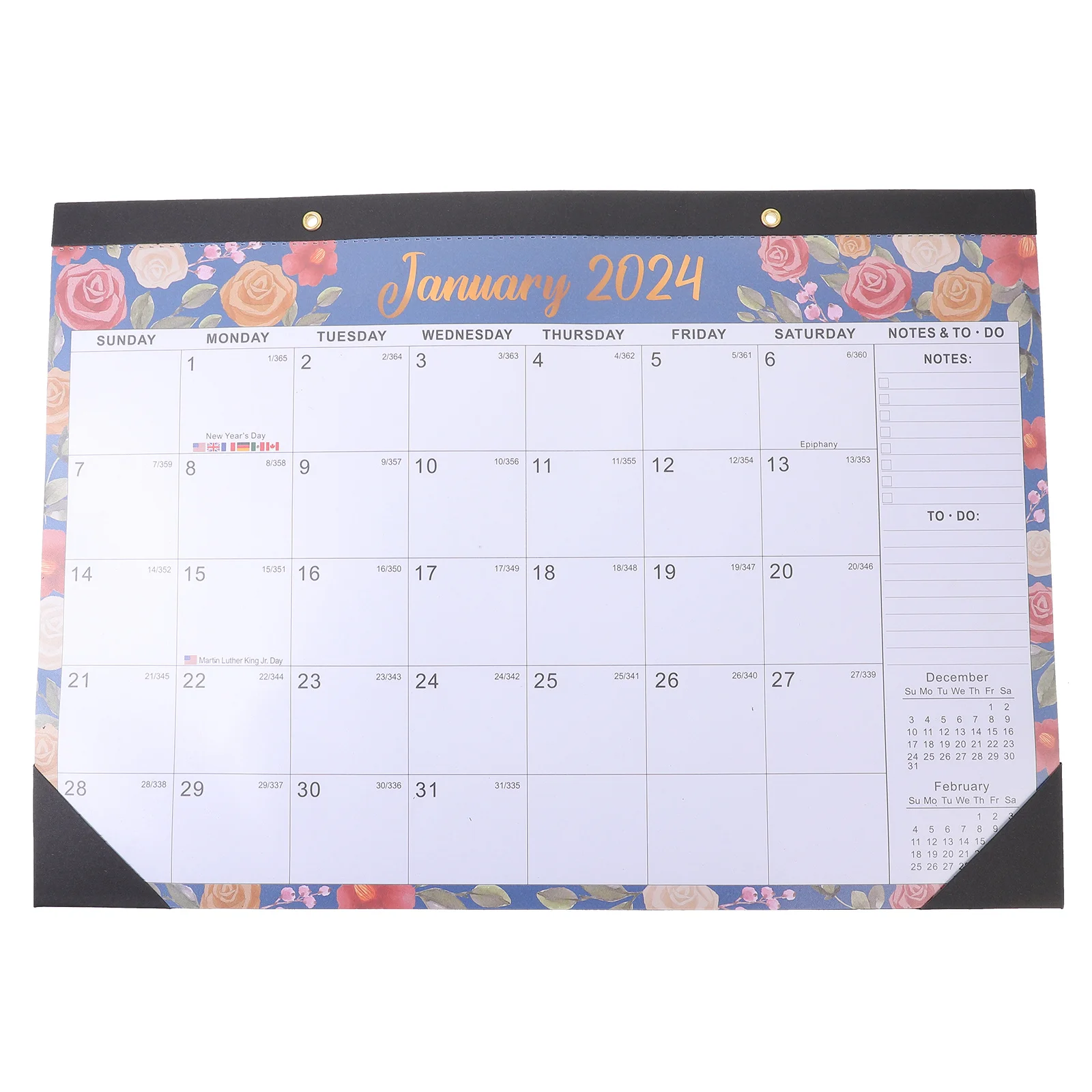 1pc 2024 Wall Hanging For Home Office Use Schedule Note Planner English 2024 Calendar Household Note Calendar Printing Product