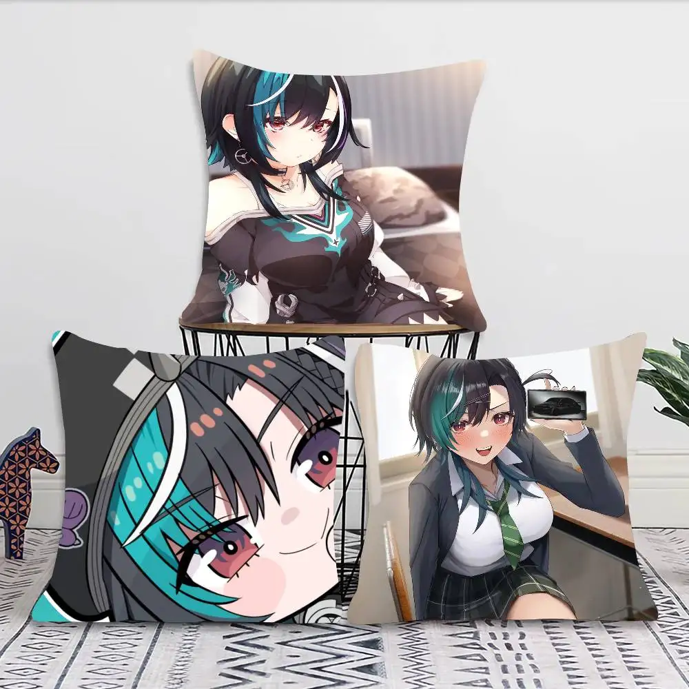 Rindou Chihaya Anime H-Hololive Pillow Case Fashion Square Pillowcase Bedroom Sofa Room Ins Decoration Leisure