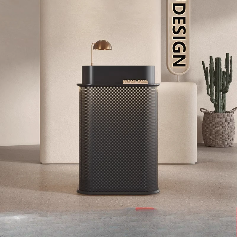 

work luxury Reception Desk Customer center modern black beauty Reception Desks storage business receptiebalie workshop furniture