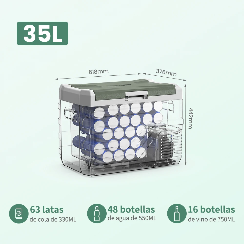 Alpicool NL 25L 35L 45L Autokoelkast 12V Compressor Koelkast Vriezer 12/24V DC 100-240V AC Draagbare koeler voor kamperen Reizen - afbeelding 1